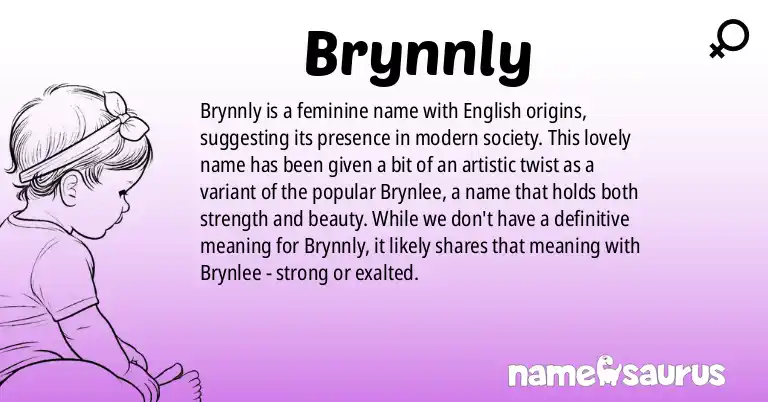 Infographic about Brynnly name meaning, Brynnly is a name from English origin(s).