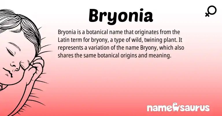 Infographic about Bryonia name meaning, Bryonia is a name from Latin origin(s).