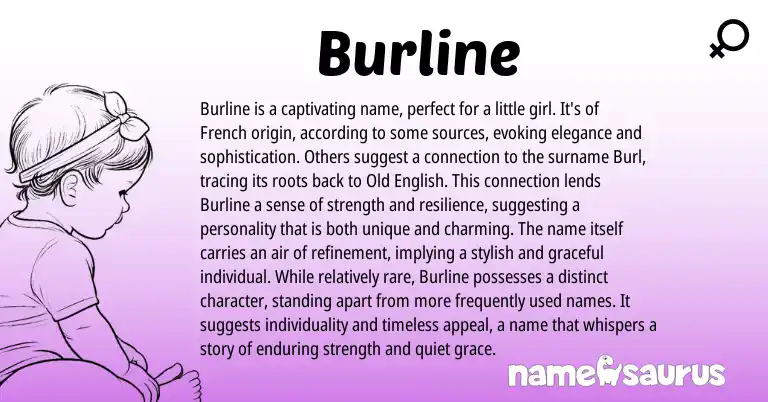 Infographic about Burline name meaning, Burline is a name from French origin(s).