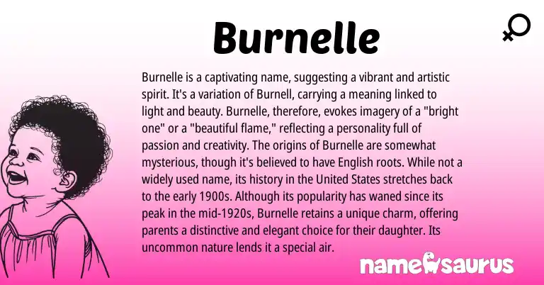 Infographic about Burnelle name meaning, Burnelle is a name from Other origin(s).