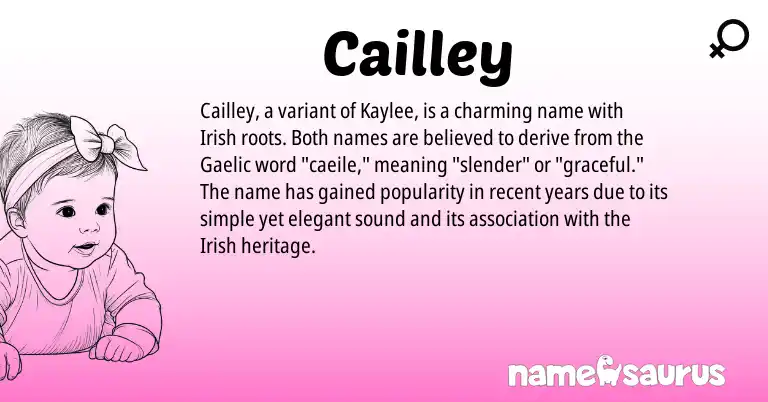 Infographic about Cailley name meaning, Cailley is a name from Irish, Gaelic origin(s).