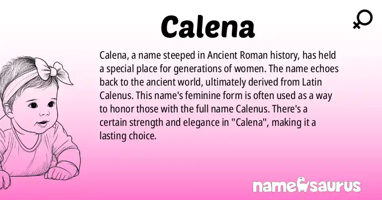 Infographic about Calena name meaning, Calena is a name from Ancient Roman origin(s).