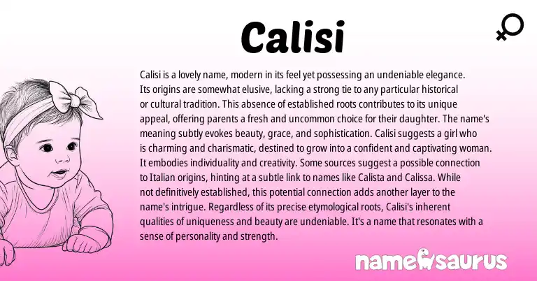 Infographic about Calisi name meaning, Calisi is a name from Other origin(s).