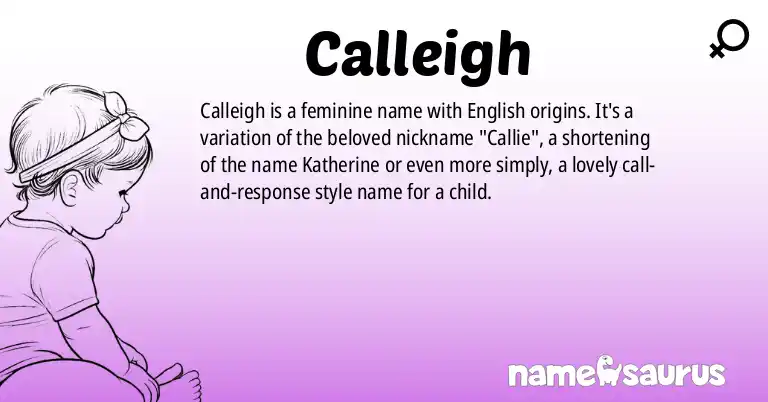 Infographic about Calleigh name meaning, Calleigh is a name from English origin(s).