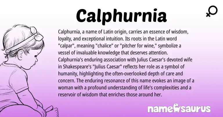 Infographic about Calphurnia name meaning, Calphurnia is a name from Latin origin(s).