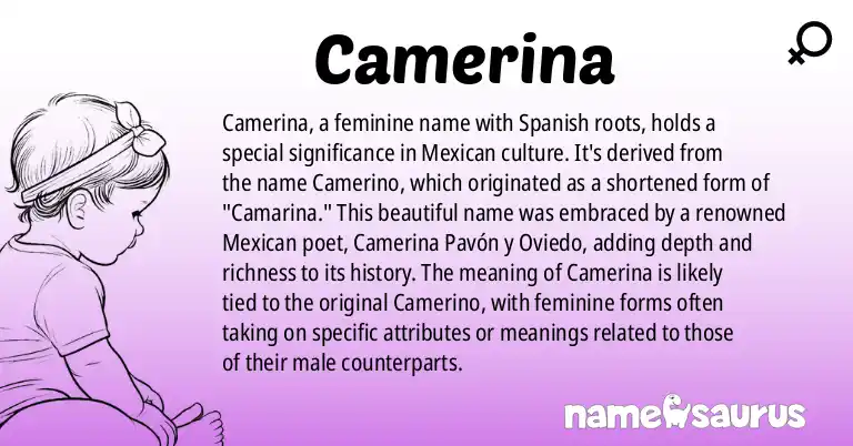 Infographic about Camerina name meaning, Camerina is a name from Spanish (Mexican) origin(s).