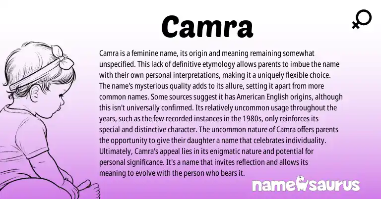 Infographic about Camra name meaning, Camra is a name from Other origin(s).