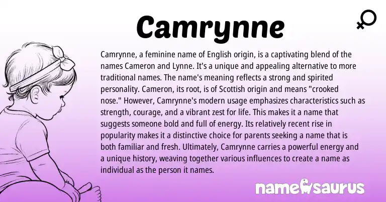 Infographic about Camrynne name meaning, Camrynne is a name from Other origin(s).