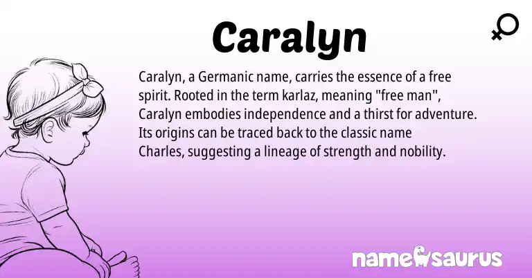 Infographic about Caralyn name meaning, Caralyn is a name from Germanic origin(s).