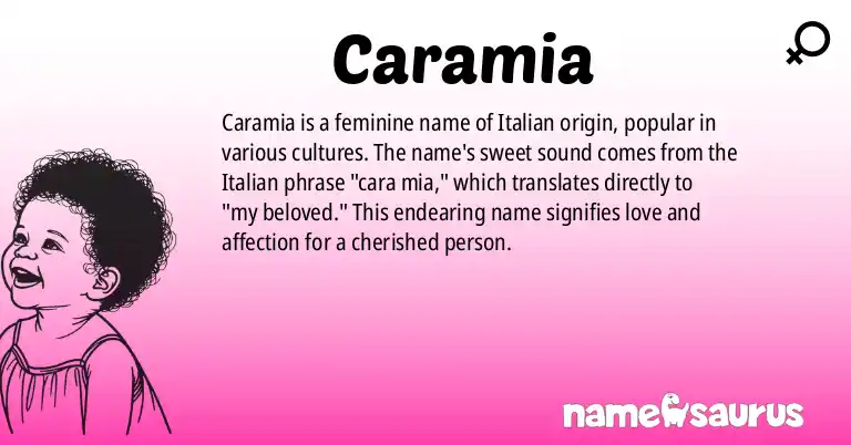 Infographic about Caramia name meaning, Caramia is a name from Various origin(s).