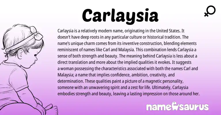 Infographic about Carlaysia name meaning, Carlaysia is a name from Other origin(s).