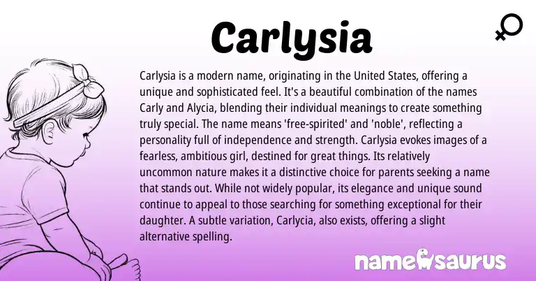 Infographic about Carlysia name meaning, Carlysia is a name from Other origin(s).
