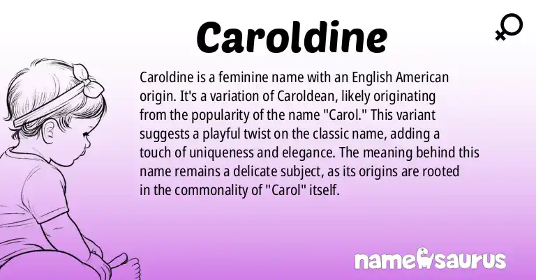 Infographic about Caroldine name meaning, Caroldine is a name from English (American) origin(s).