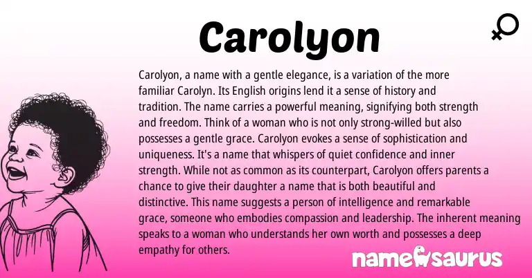 Infographic about Carolyon name meaning, Carolyon is a name from Other origin(s).