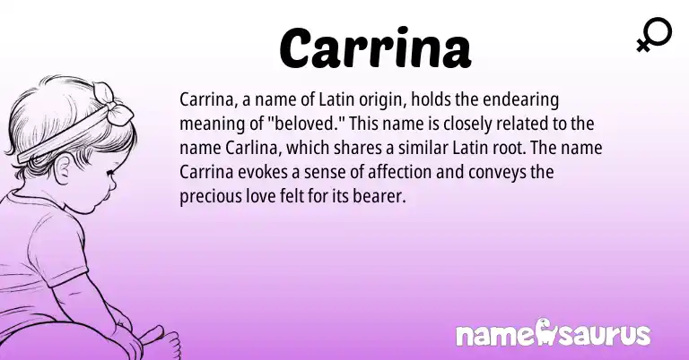Infographic about Carrina name meaning, Carrina is a name from Latin origin(s).