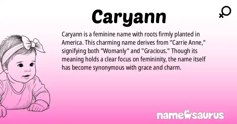 Infographic about Caryann name meaning, Caryann is a name from American origin(s).
