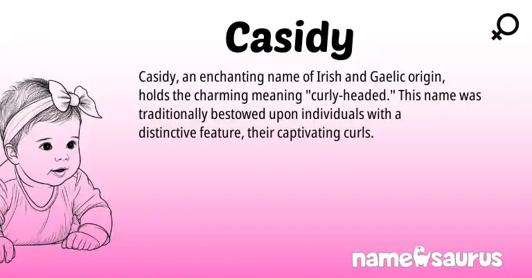 Infographic about Casidy name meaning, Casidy is a name from Irish, Gaelic origin(s).