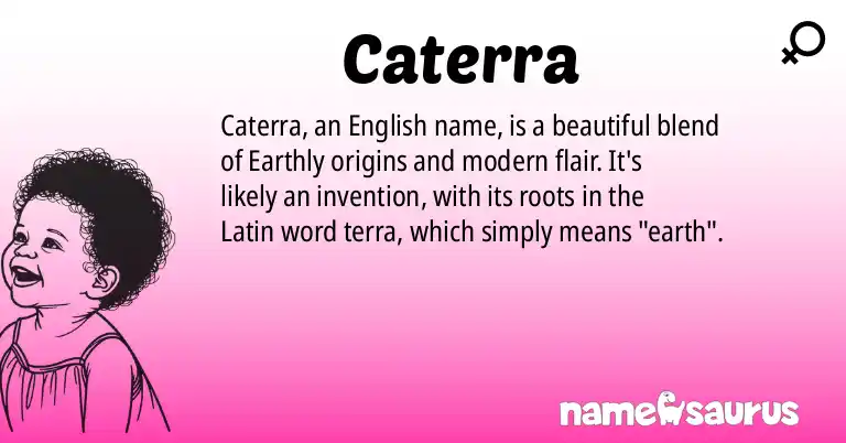 Infographic about Caterra name meaning, Caterra is a name from English origin(s).