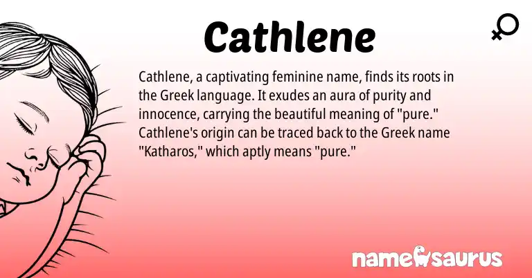 Infographic about Cathlene name meaning, Cathlene is a name from Greek origin(s).