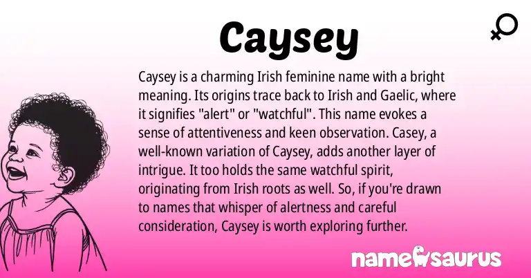Infographic about Caysey name meaning, Caysey is a name from Irish origin(s).