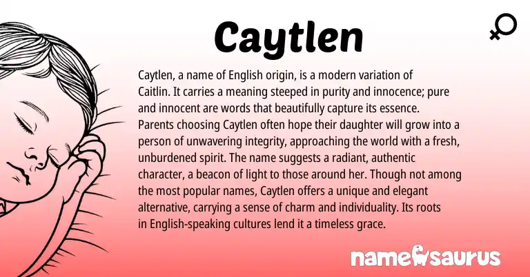 Infographic about Caytlen name meaning, Caytlen is a name from English origin(s).