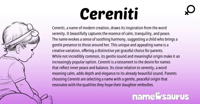 Infographic about Cereniti name meaning, Cereniti is a name from Other origin(s).