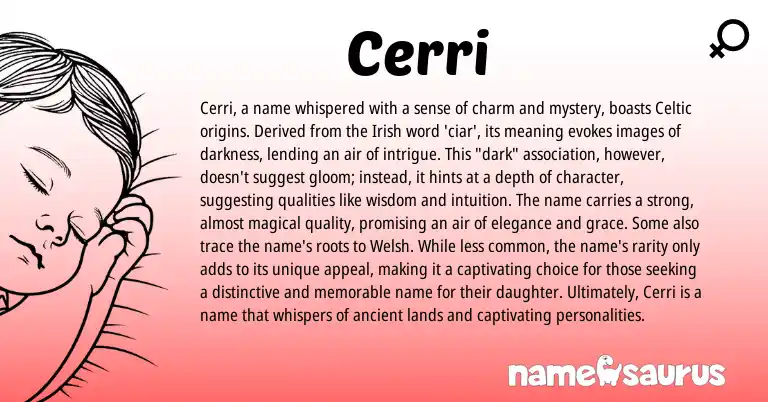 Infographic about Cerri name meaning, Cerri is a name from English, Celtic, Irish origin(s).