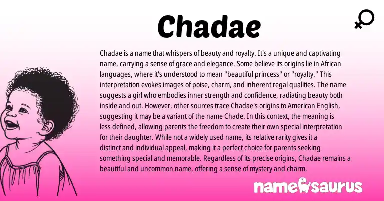 Infographic about Chadae name meaning, Chadae is a name from African origin(s).