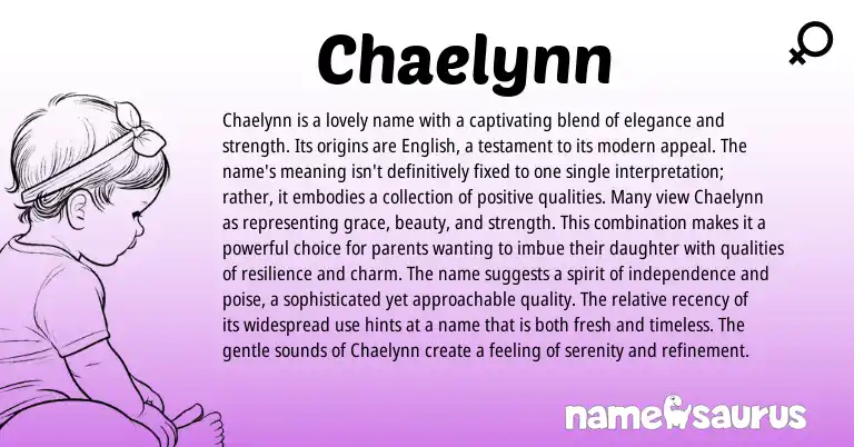 Infographic about Chaelynn name meaning, Chaelynn is a name from Other origin(s).