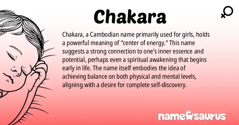 Infographic about Chakara name meaning, Chakara is a name from Cambodian origin(s).