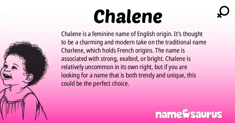 Infographic about Chalene name meaning, Chalene is a name from English origin(s).