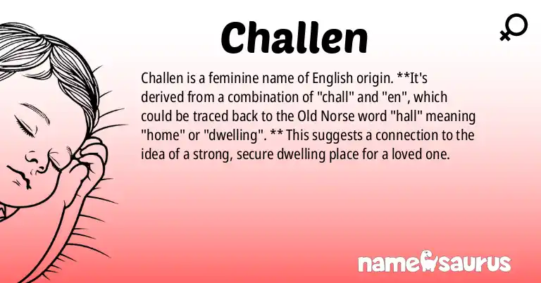 Infographic about Challen name meaning, Challen is a name from English origin(s).