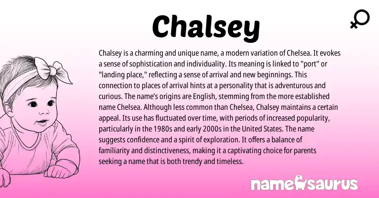 Infographic about Chalsey name meaning, Chalsey is a name from Other origin(s).