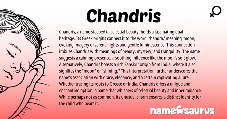 Infographic about Chandris name meaning, Chandris is a name from Greek origin(s).