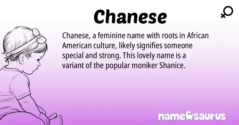 Infographic about Chanese name meaning, Chanese is a name from African American origin(s).