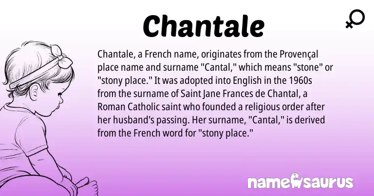 Infographic about Chantale name meaning, Chantale is a name from English, Provençal, French, Roman origin(s).