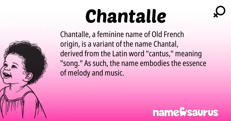Infographic about Chantalle name meaning, Chantalle is a name from Latin, Old French origin(s).