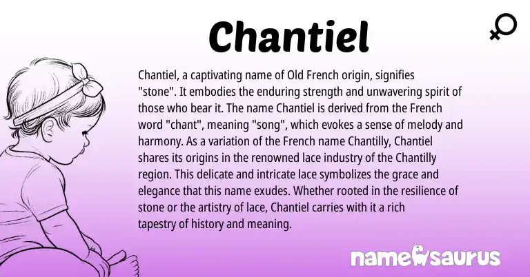 Infographic about Chantiel name meaning, Chantiel is a name from French, Old French origin(s).