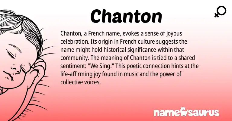 Infographic about Chanton name meaning, Chanton is a name from French origin(s).