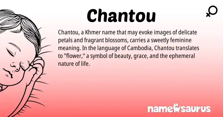Infographic about Chantou name meaning, Chantou is a name from Khmer origin(s).