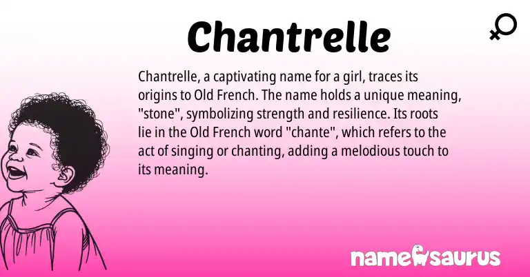Infographic about Chantrelle name meaning, Chantrelle is a name from Old French origin(s).
