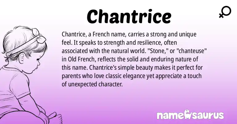 Infographic about Chantrice name meaning, Chantrice is a name from French origin(s).