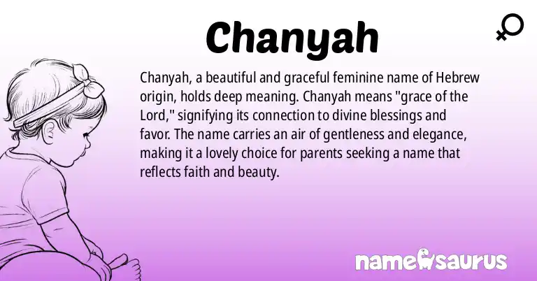 Infographic about Chanyah name meaning, Chanyah is a name from Hebrew origin(s).