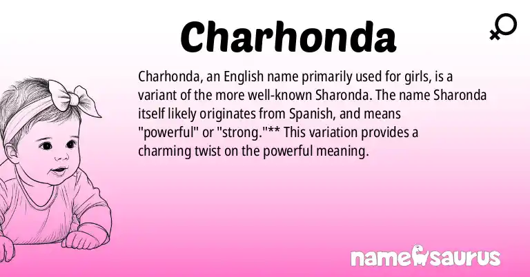 Infographic about Charhonda name meaning, Charhonda is a name from English (American) origin(s).