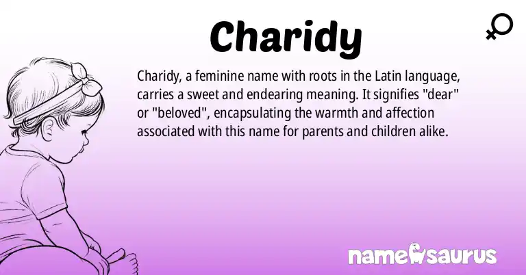 Infographic about Charidy name meaning, Charidy is a name from Latin origin(s).