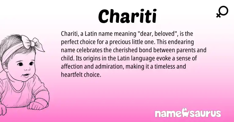 Infographic about Chariti name meaning, Chariti is a name from Latin origin(s).