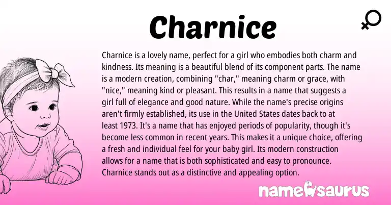 Infographic about Charnice name meaning, Charnice is a name from Other origin(s).