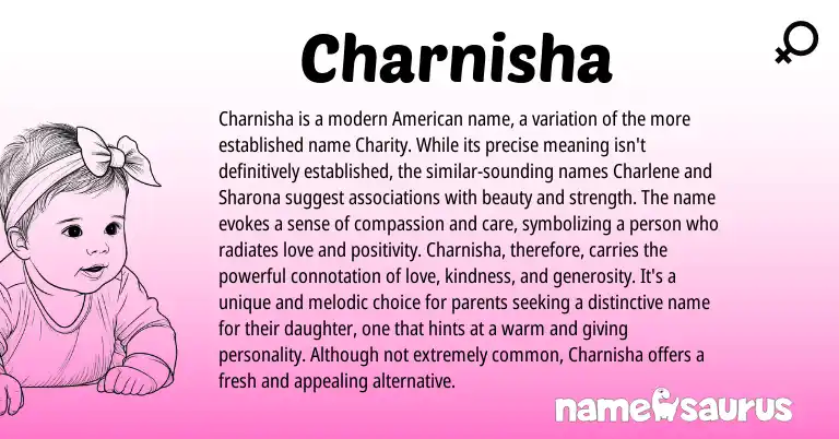 Infographic about Charnisha name meaning, Charnisha is a name from Other origin(s).