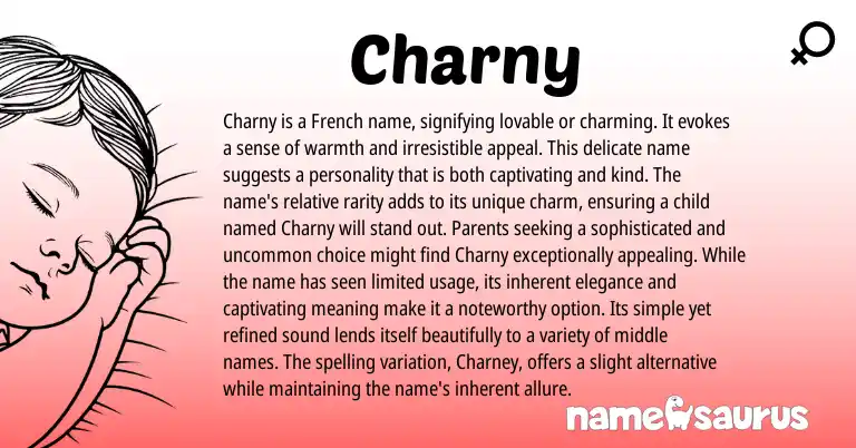 Infographic about Charny name meaning, Charny is a name from French origin(s).