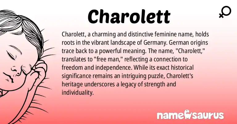 Infographic about Charolett name meaning, Charolett is a name from German origin(s).